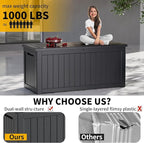 Yardgrace Heavy-Duty 270 Gallon Waterproof Deck Storage Box, Outdoor Storage - Image 6