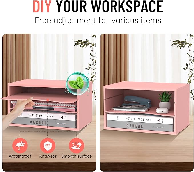 SHARKWOODS Wood Desk Organizer, 3 Tier Paper Tray Organizer - Image 5