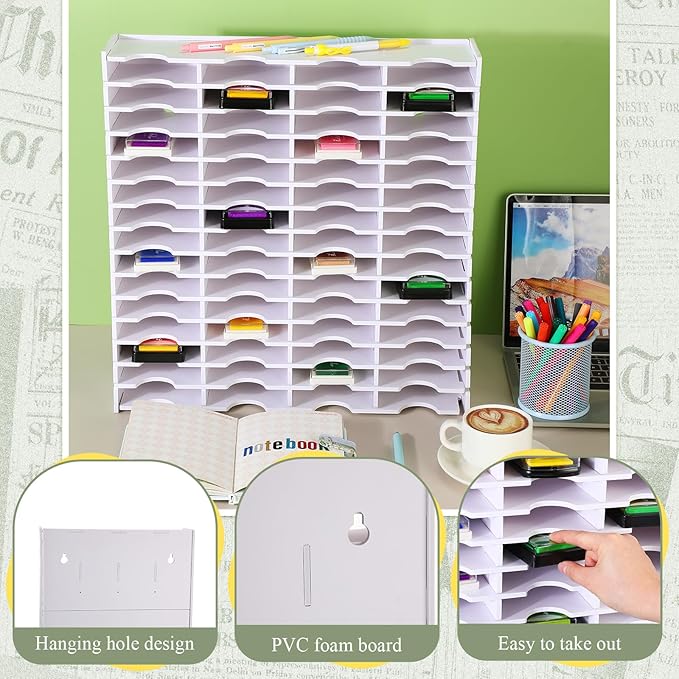 Sunnychicc 2 Pack 60 Grids Ink Pad Storage Holder Stamp Organizer, Ink Pad - Image 4