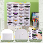 Sunnychicc 1 Pack 60 Grids Ink Pad Storage Holder Stamp Organizer, Ink Pad - Image 4