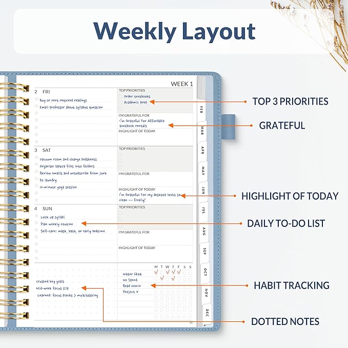 SUNEE 2026 Planner 5.9" x 8.3" – Dated Productivity Planner - Image 2