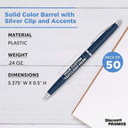 DISCOUNT PROMOS Custom Langham Ballpoint Pens Set of 50, Personalized Bulk Pack - Image 4