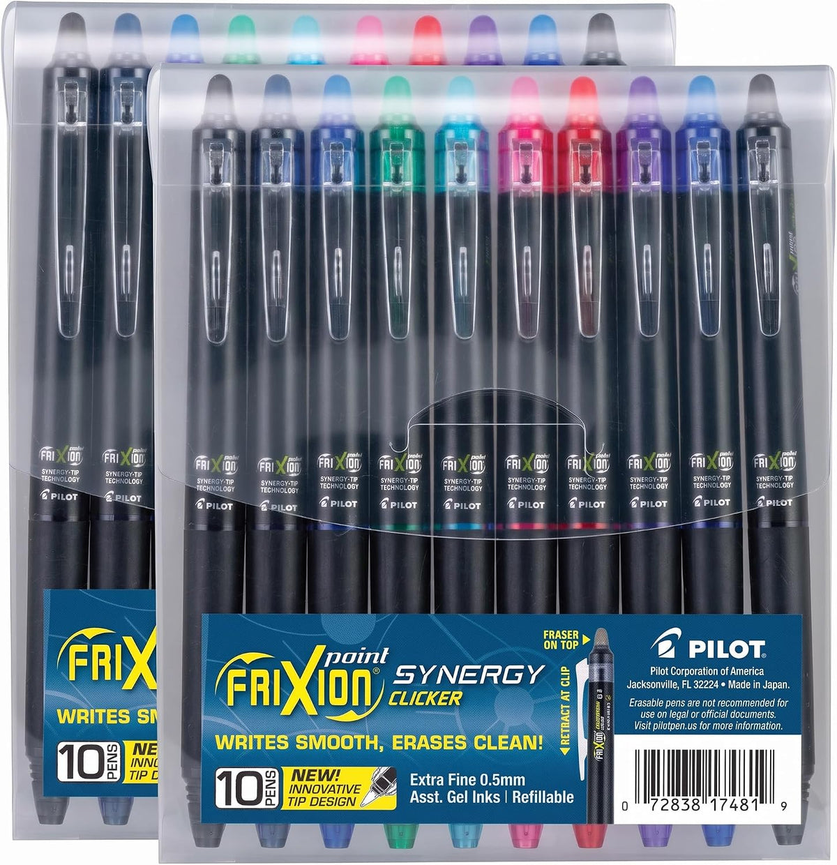 PILOT FriXion Synergy Clicker Erasable,Refillable & Retractable Gel Ink P...