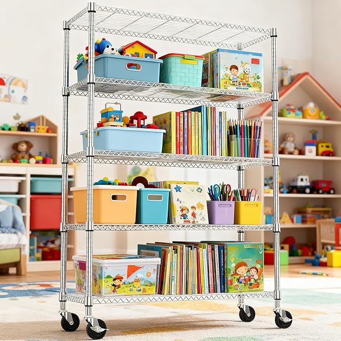 M MZG 5 Tiers Shelf 1750 lbs Steel Storage Shelving Utility Shelving Unit Steel - Image 5