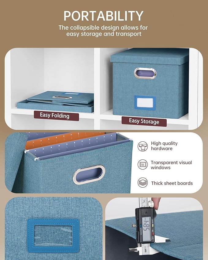 2 Pack File Storage Organizer, Filing Box, Portable File Box - Image 2