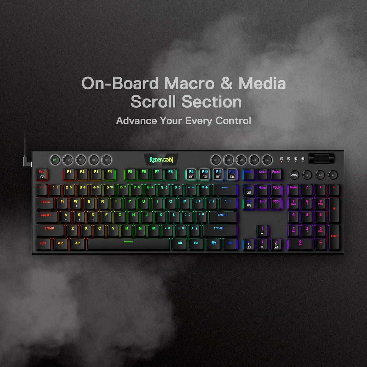 Redragon K619 Horus RGB Mechanical Keyboard, Ultra-Thin Designed Wired Gaming...