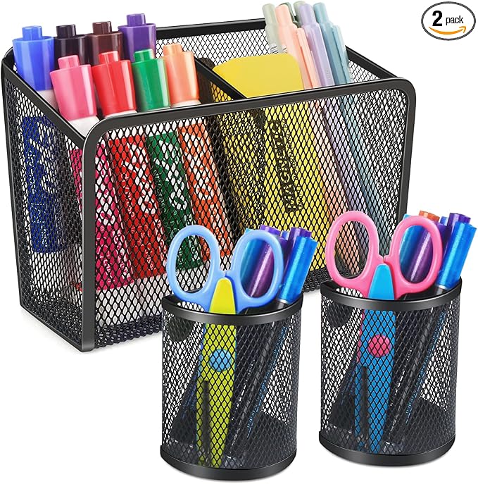 Magnetic Pen Holder, Metal Strong Magnet Pen Cup Magnetic Marker Storage Basket by VICNOVA