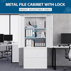 PEUKC 2-Drawer Metal File Cabinet, Lateral Vertical Filing Cabinets - Image 8