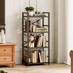 Homeiju Black Bookshelf, 4 Tier Small Bookcase, Book Shelf Organization and - Image 2