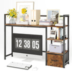 Desk Shelf with Drawer, 41.3" Desktop Organizer Shelf, Desk Hutch by Mexin