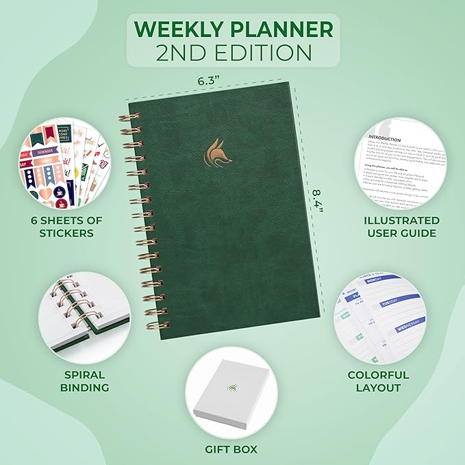 Clever Fox Planner 2nd Edition Spiral – Colorful Weekly & Monthly Goal Planner - Image 2