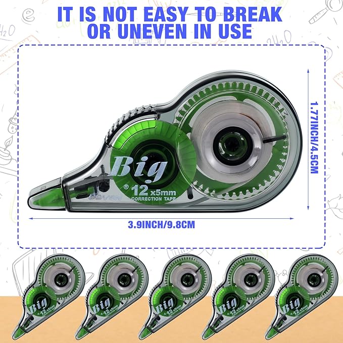 Yexiya 100 Pcs Correction Tapes Original Correction Wide Eraser Applicator Easy - Image 2