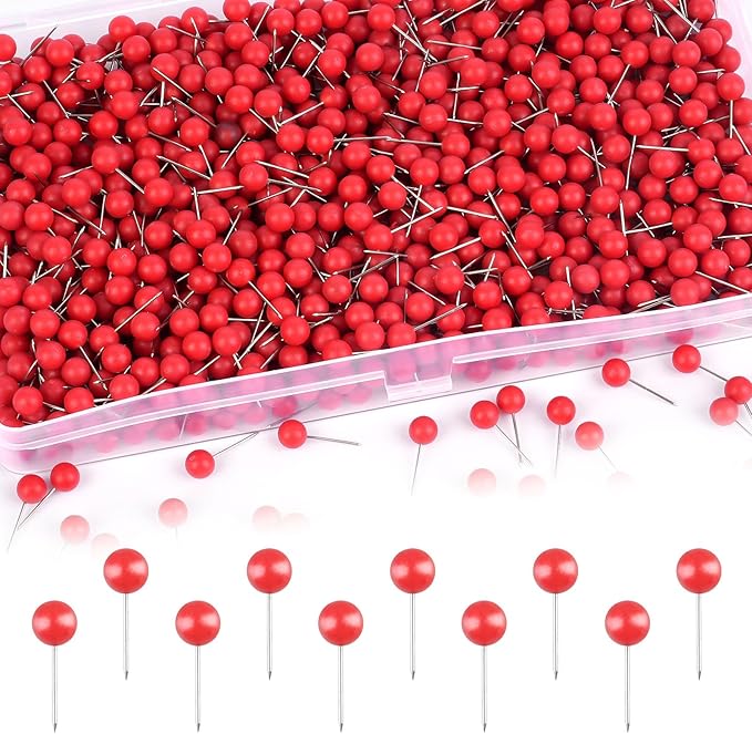 1000 Pcs Multi-Color Push Pins, Map Pins by Unknown