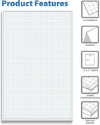 Graph Paper Pad, 50 Sheets, Double Sided, 4x4 Blue Quad Rule, Easy Tear Sheets - Image 6