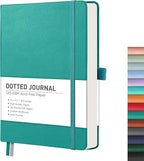 RETTACY Bullet Dotted Journal Notebook, 256 Pages, A5 Medium Size, Leather by RETTACY