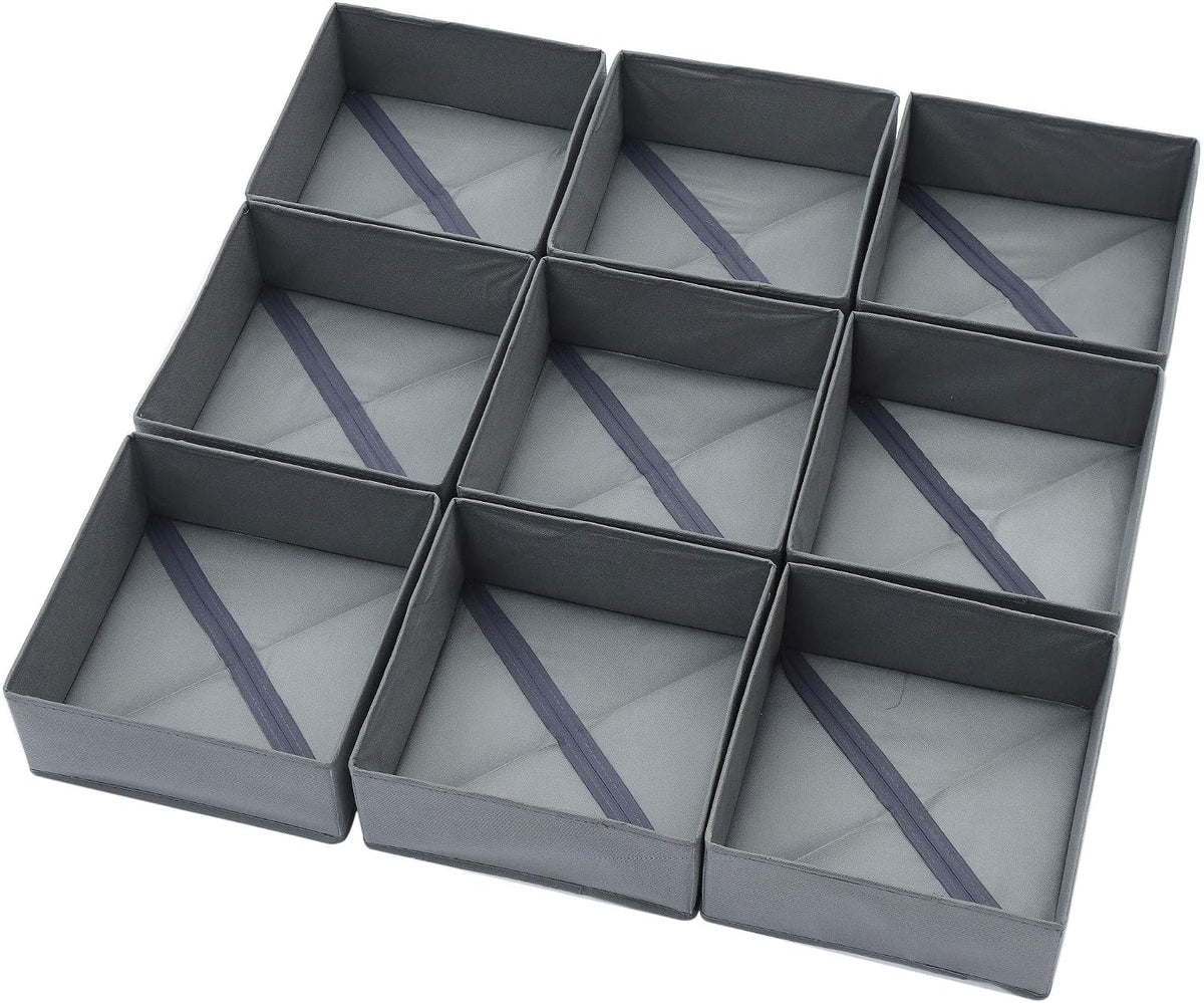 DIOMMELL 9 Pack Foldable Cloth Storage Box Closet Dresser Drawer Organizer Fa...