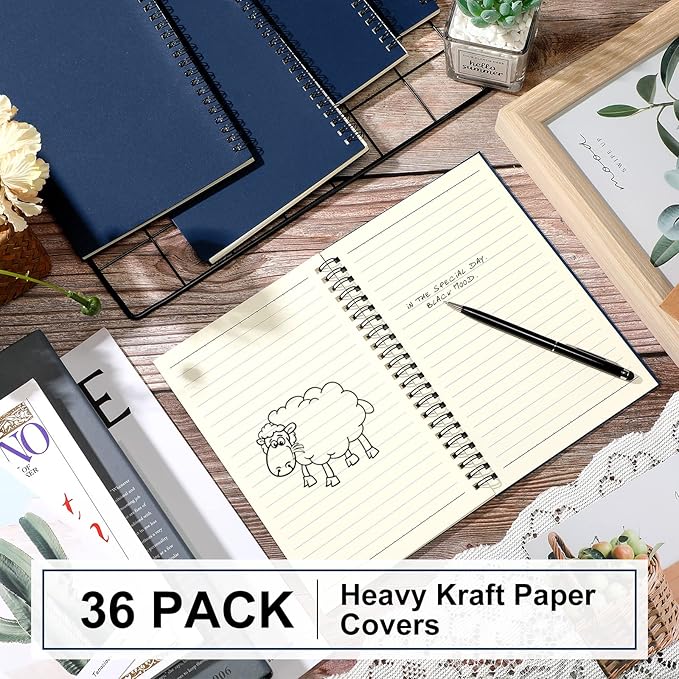 Yahenda 36 Pcs Spiral Notebook Bulk A5 Journal Lined 8.3'' x 5.5'' Writing - Image 2