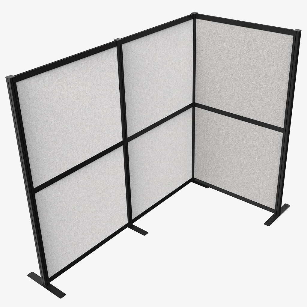 VIVO L-Shape Modular Corner Wall System, 3 Panels, Modern Professional Office