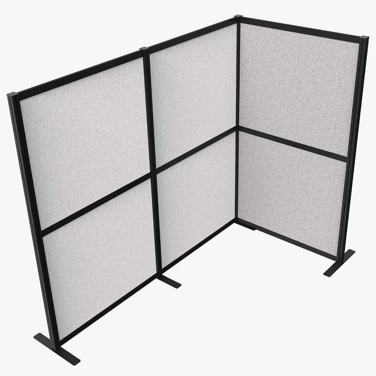 VIVO L-Shape Modular Corner Wall System, 3 Panels, Modern Professional Office