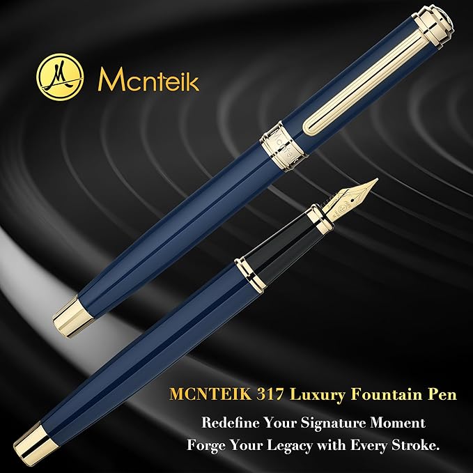 MCNTEIK 317 Fountain Pen, Stunning Luxury Piano Lacquer, 18K Gilded Nib - Image 4