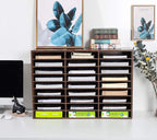 TQVAI Wood Literature Organizer, 27 Slots Hold 13500 Sheets A4 Papers, Wooden - Image 2