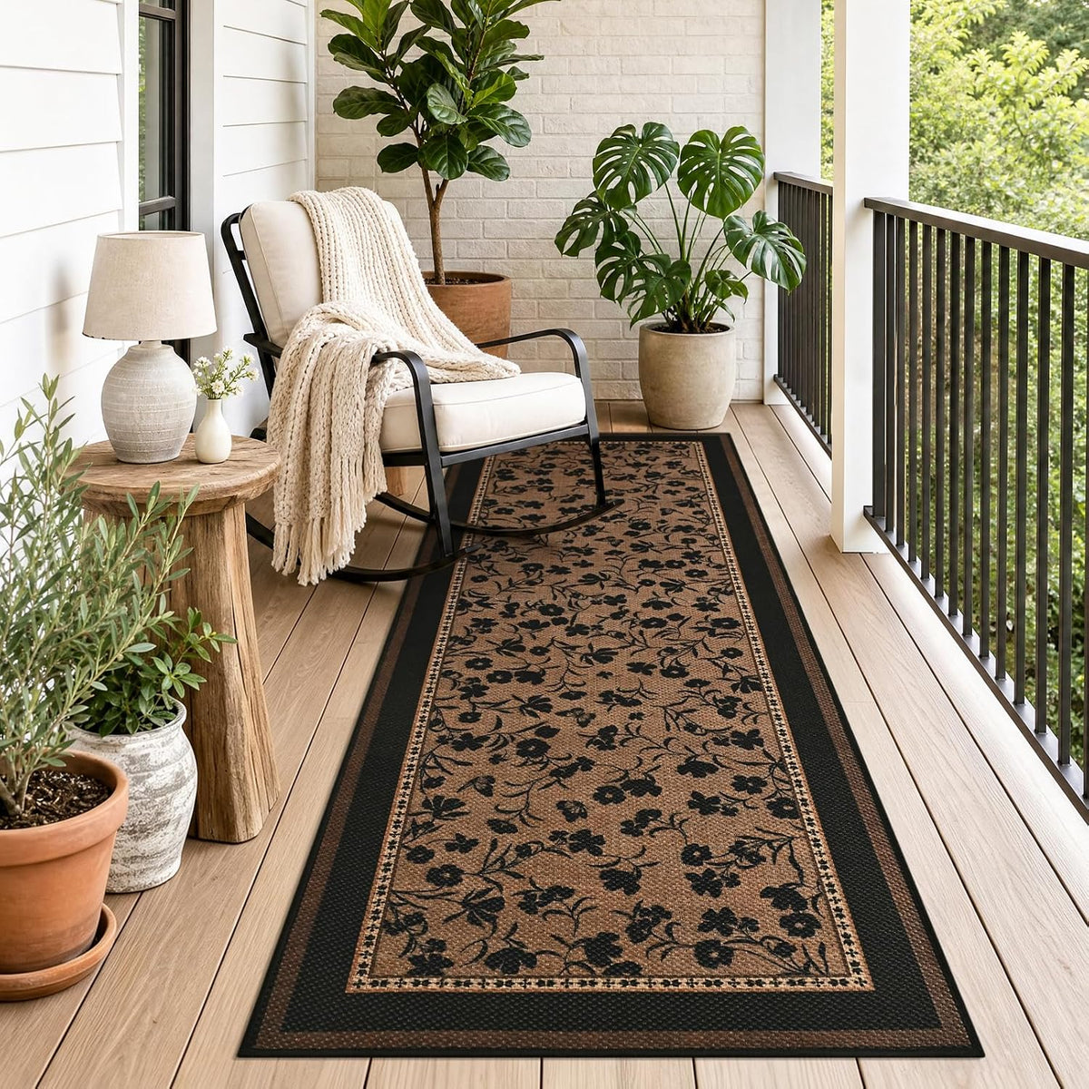 dweike easy jute non slip runner rug, 2x6 on a desk or shelf