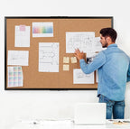 Board2by Extra Large Cork Bulletin Board 60" X 36", Foldable Notice Pin Board - Image 2