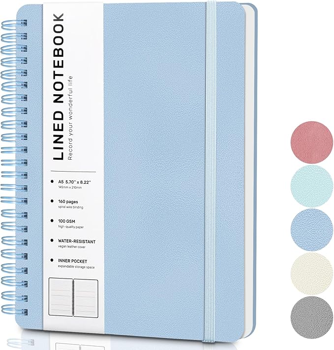 ABERLLS Blue Lined Spiral Journal Notebook by ABERLLS