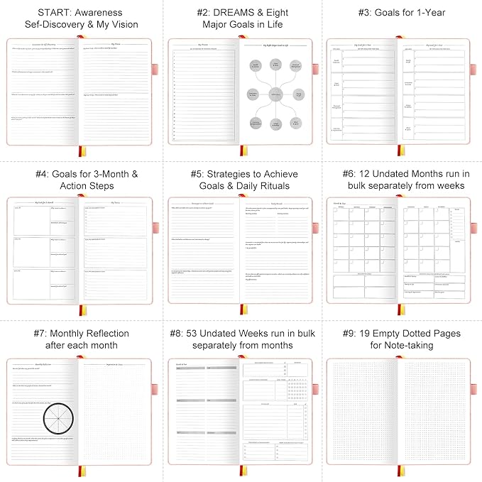 Undated Luxurious Weekly & Monthly Planner to Increase Productivity Hit Your - Image 5