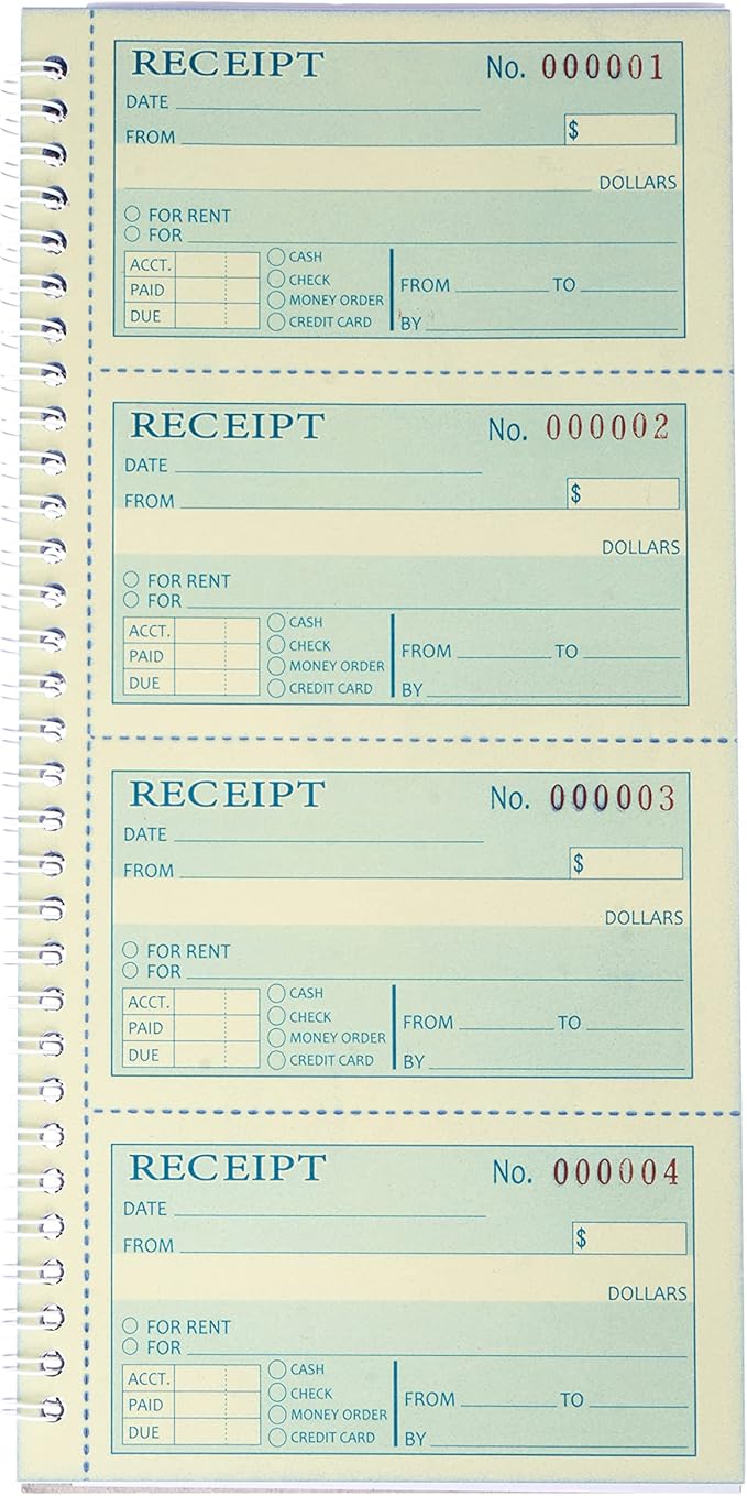 Receipt Book with Carbon Copies, Money and Rent Receipt Book, 2-Part Carbonless - Image 7