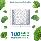Amiff Silver Thermal Bubble Mailer, 6 x 6 Inches. 100 Pack Metallic Bubble - Image 2