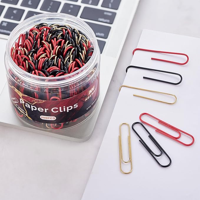 NEEWAY 200pcs Large Paper Clips, 2 Inch Jumbo Paper Clip, Ceative Colored - Image 6