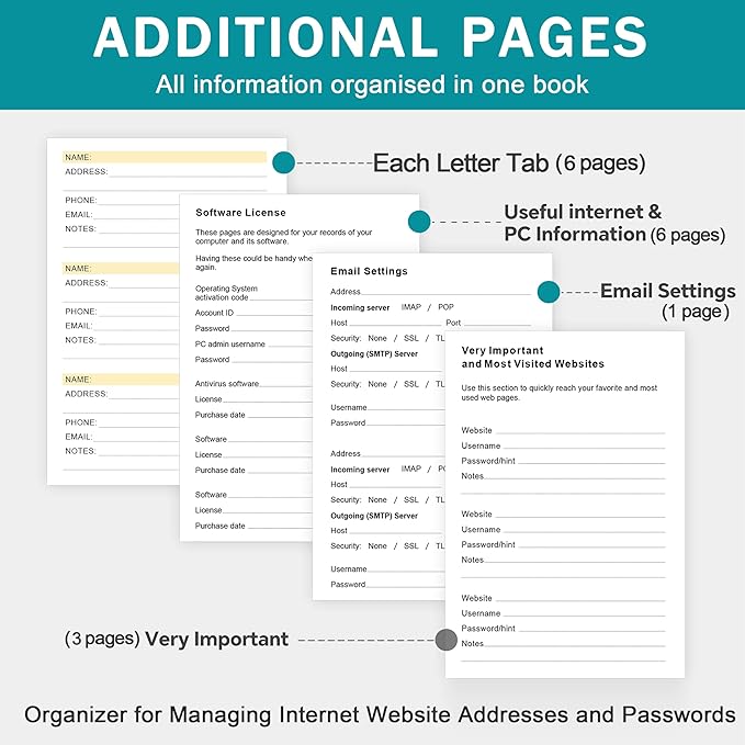 ZXHQ Address Book with Colorful Alphabetical Tabs - Image 6