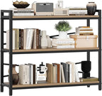 3 Tier Bookshelf 39.37" Width, Dorm Desk Hutch, Desk Shelf, Long Industrial by Homeiju