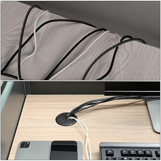 HYCC 5 Pack 2-3/8 Inch Flexible Desk Grommet, Organize Wires and Cables on - Image 6