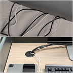 HYCC 10 Pack 2-3/8 Inch Flexible Desk Grommet, Organize Wires and Cables on - Image 6