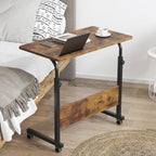 dlandhome 31.5 inches rolling desk with wheels adjustable, side view