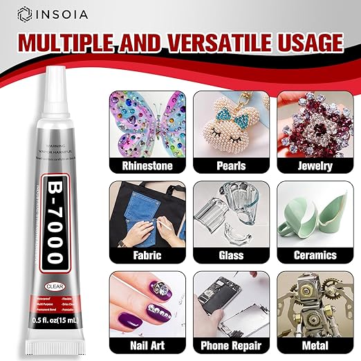 B7000 Rhinestone Glue Clear 15 PCS 15ml – Strong Transparent No Trace Jewelry - Image 4