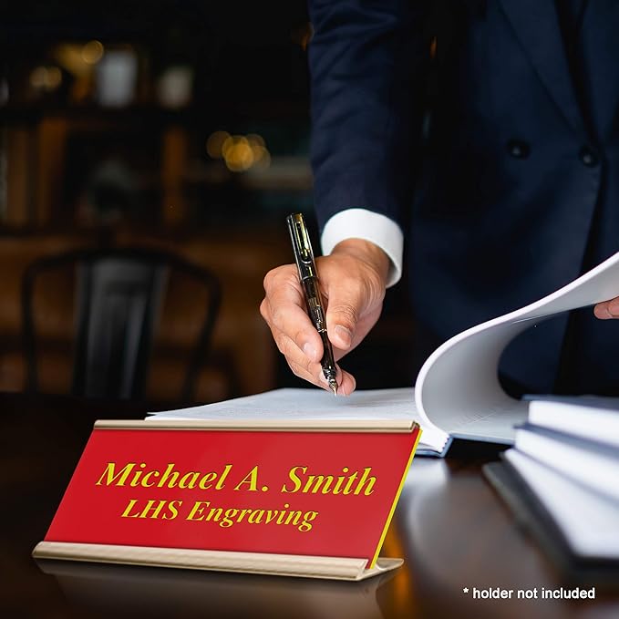 Door Name Plate Personalized for Office Red Plastic Name Plate - Image 7
