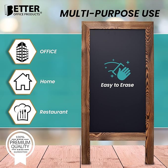 Better Office Products Magnetic A-Frame Chalkboard Sign, Extra Large 20" x 40" - Image 7