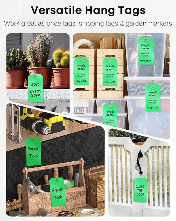Uniclife 120 Pcs Green Plastic Tags - Image 7