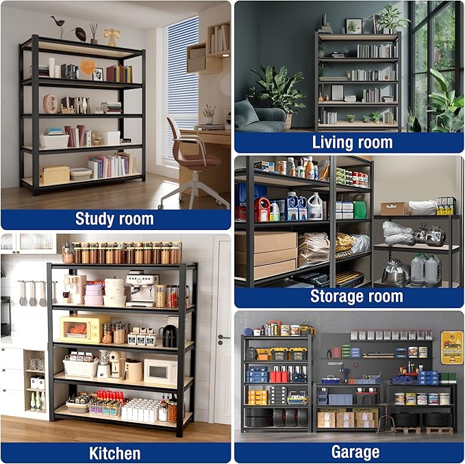 WORKPRO House 5-Tier Shelving Unit, Adjustable Heavy Duty Storage Shelves - Image 8