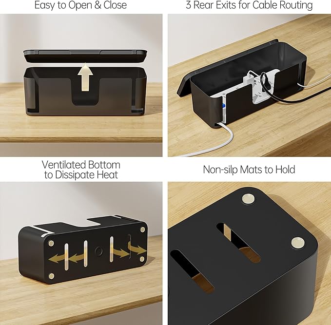 YECAYE 2 Pack Cable Management Box, Pet Friendly Cable Box Organizer - Image 7