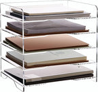 SANRUI Acrylic Desk File Organizer 5 Tier Letter Tray Paper Organizer by SANRUI