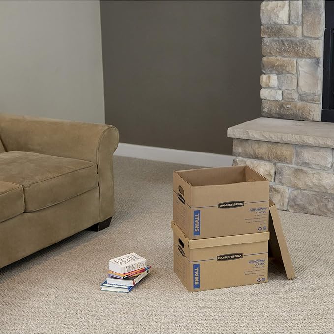 Bankers Box Small Classic Moving Box 5 Pack, Reinforced Handles, Tape-Free - Image 7