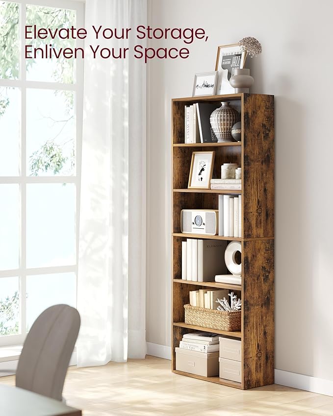 VASAGLE Set of 2 Bookshelves, 23.6 Inches Wide, 6-Tier Open Bookcases - Image 4