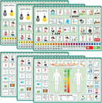 6 Pcs Communication Board for Nonverbal Adults Aphasia Colorful Picture Symbol by Eaasty