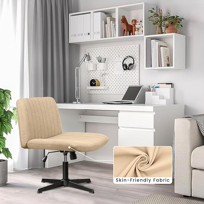PUKAMI Criss Cross Chair, Armless Cross Legged Office Desk Chair No Wheels - Image 7