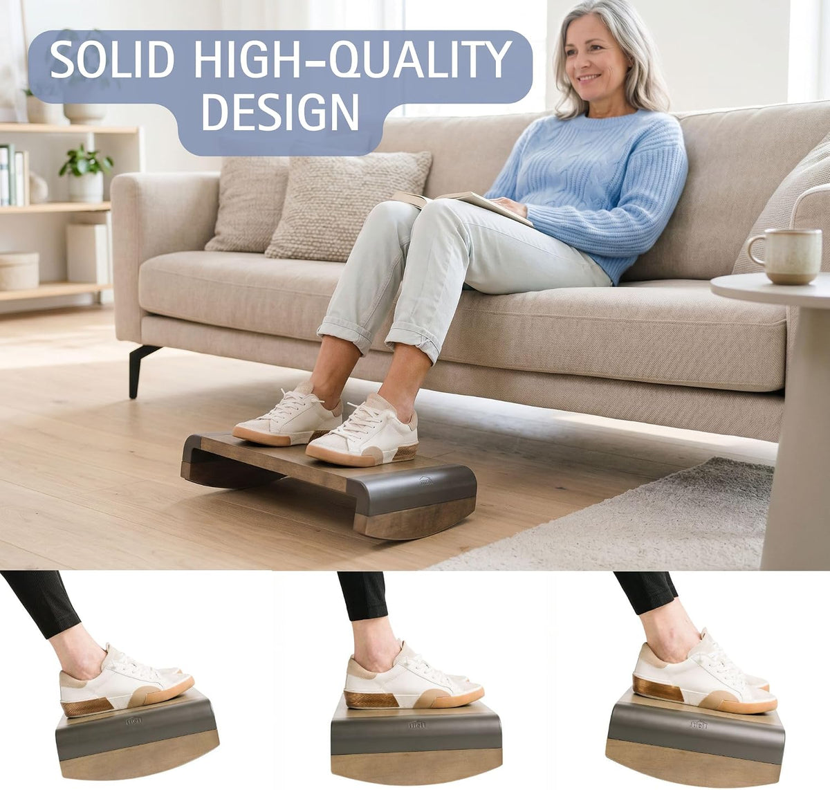 Tiel Ergonomic Wooden Foot Rest for Under Desk