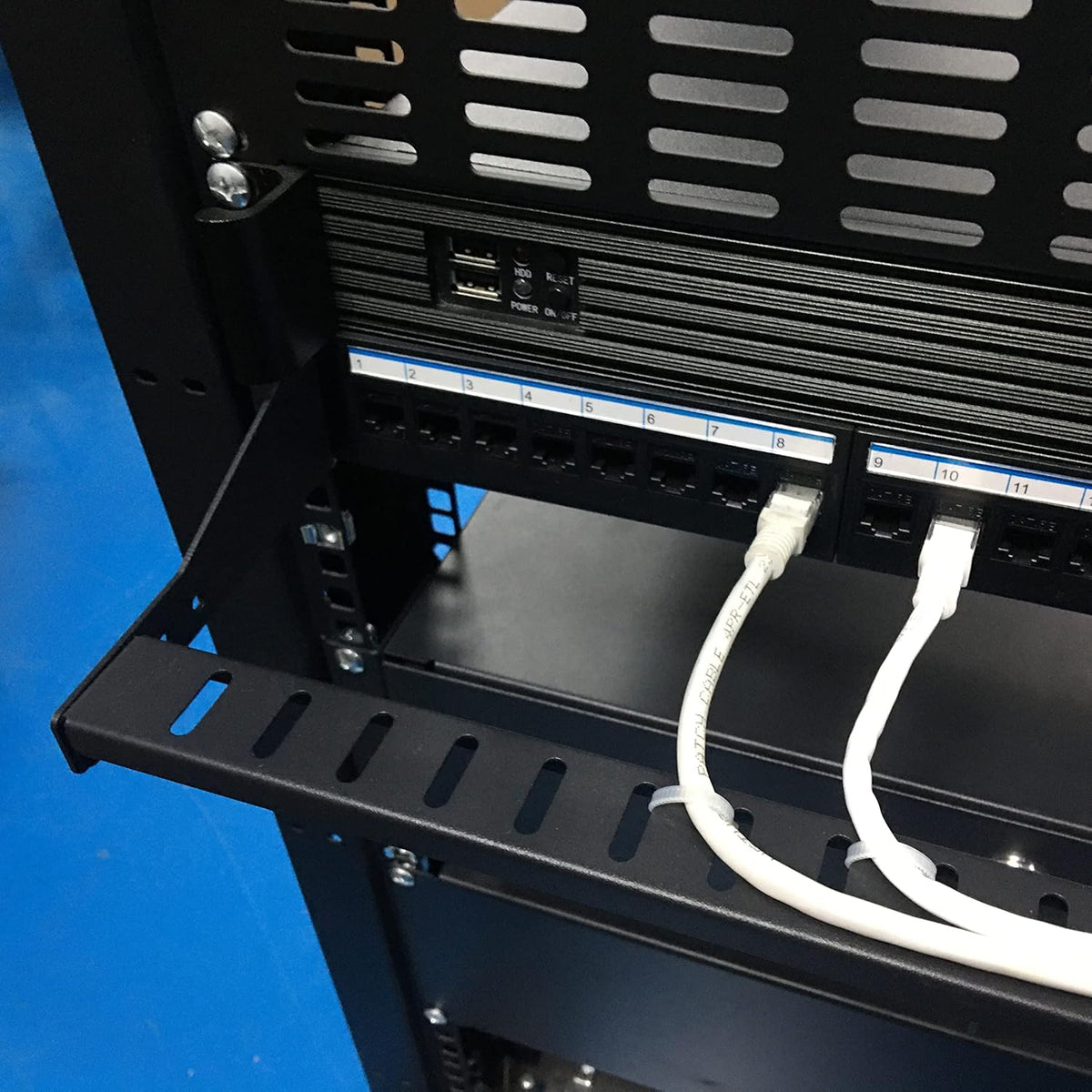 2 Pack of 1U 19-Inch Rack Mount Cable Management Cross Bar